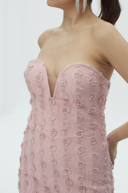 FLOWER PATTERN BODYCON MINI DRESS